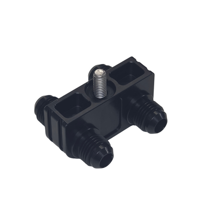 -6AN Billet Double Fuel Line Joiner with Integrated Mount