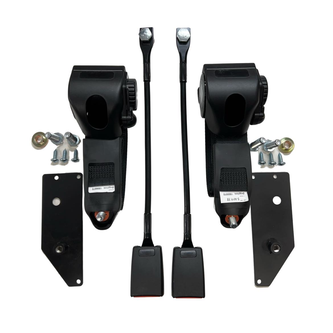 510/1600 - B110/1200 Retractable Custom Seat Belt Kit (Pair) - Includes Custom Mounting Brackets
